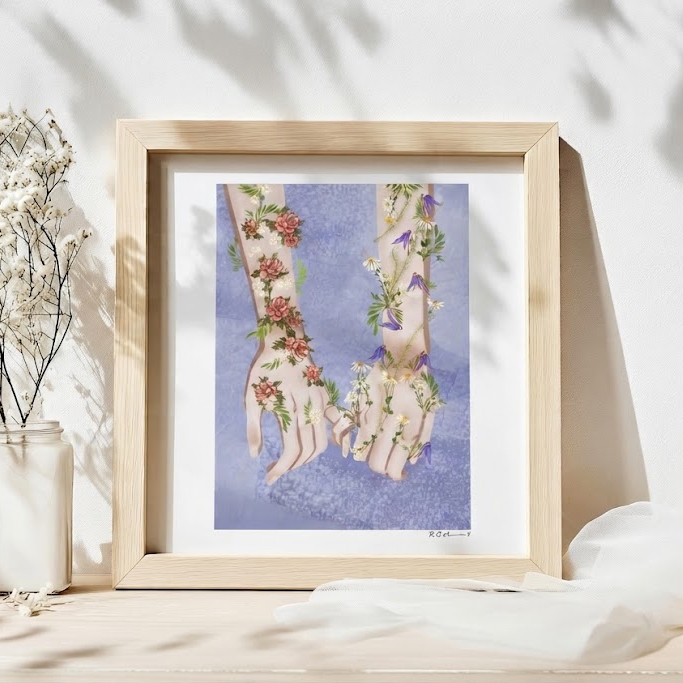 Art Print "Hand in Hand" Illustration by FemTea - Image 2